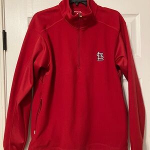 St. Louis Cardinals MLB Antigua Red 1/4 Zip Pullover Fleece Mens Size M